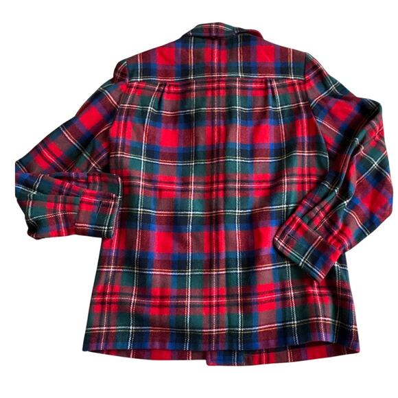 Vintage Pendleton Wool Red Green Plaid Jacket Cottagecore Hallmark M/L - Picture 5 of 5